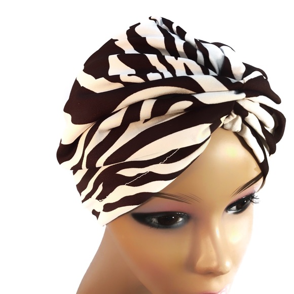 Zebra Satin Lined Turban Hair Wrap Bonnet Scarf main image 5